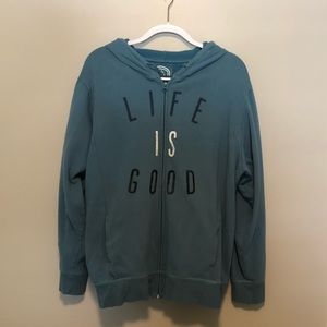 LIFE IS GOOD Teal Hoodie Jacket